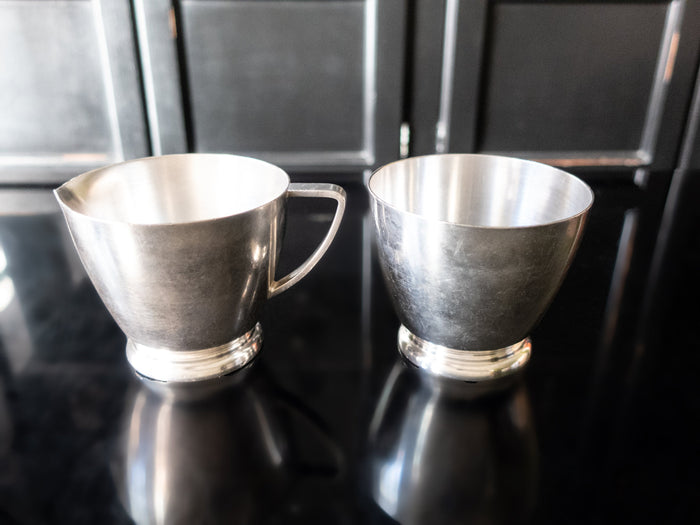 Pan Am Airlines Silver Plate Sugar And Creamer Set 1965 Hotel Military RR Silver