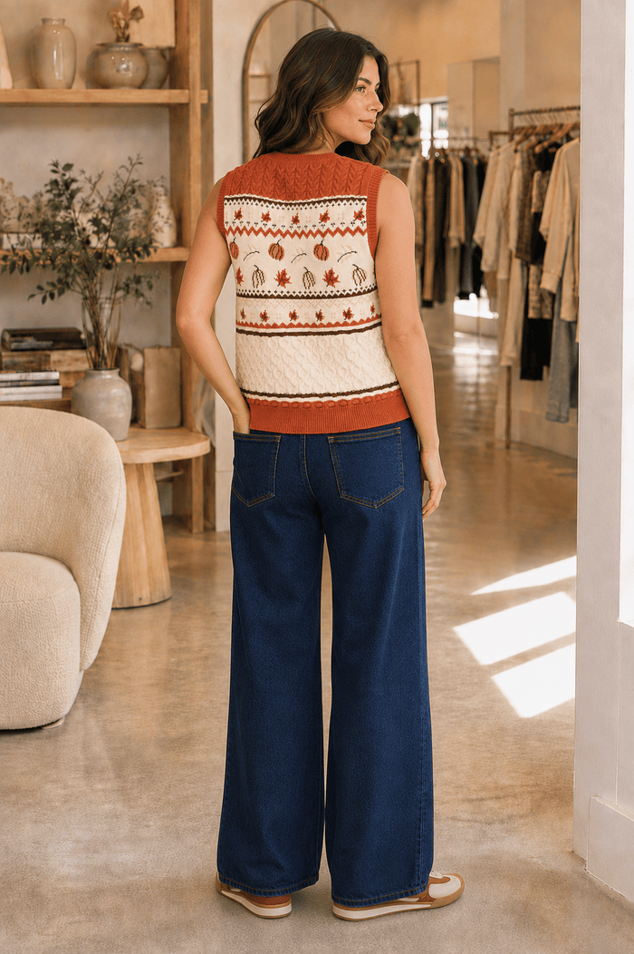 Pumpkin Patch Fair Isle Sweater Vest Pumpkin Patch Fair Isle Sweater Vest Tops