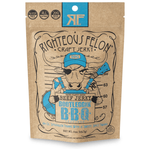 Righteous Felon Bootleggin' BBQ Beef Jerky 2oz - Wichita Home Outlet