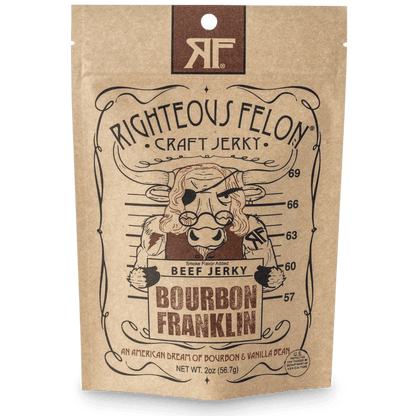 Righteous Felon Bourbon Franklin Beef Jerky 2oz - Wichita Home Outlet