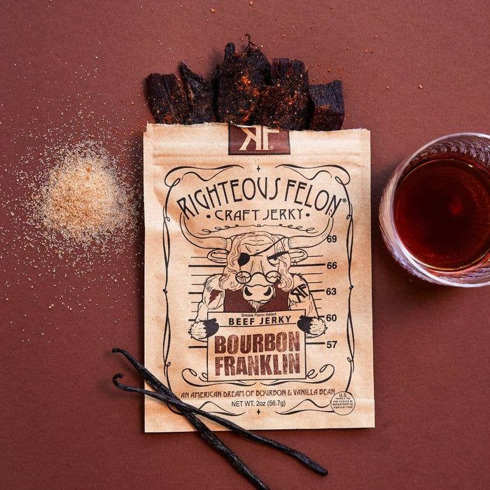 Righteous Felon Bourbon Franklin Beef Jerky 2oz - Wichita Home Outlet