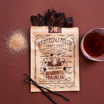 Righteous Felon Bourbon Franklin Beef Jerky 2oz - Wichita Home Outlet