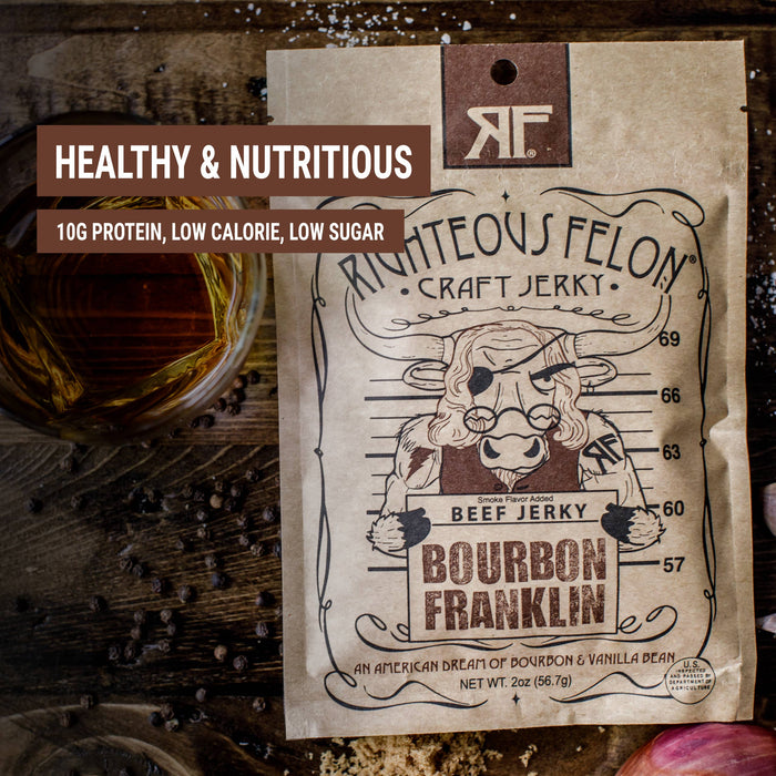 Righteous Felon Bourbon Franklin Beef Jerky 2oz - Wichita Home Outlet