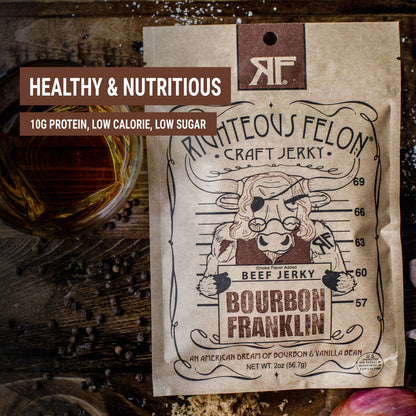 Righteous Felon Bourbon Franklin Beef Jerky 2oz - Wichita Home Outlet