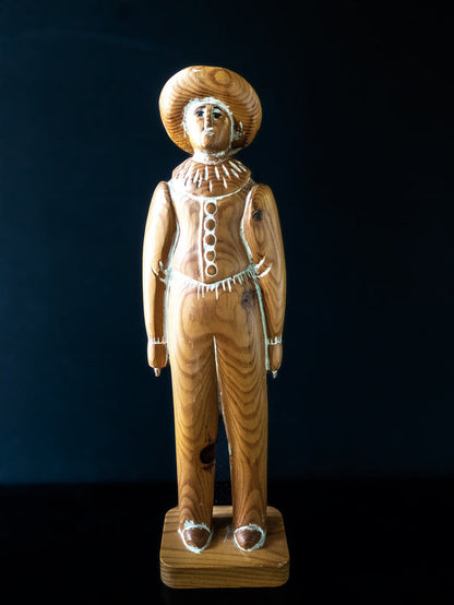 Sarreid Ltd Pair Wooden Folk Art Sculptures Man And Woman Made In Spain Tall 23"