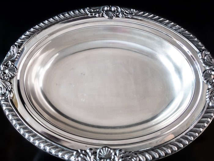 Silver Plate Covered Vegetable Dish With Divided Glass Insert By Poole Silver And Silverplate