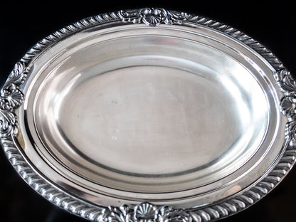 Silver Plate Covered Vegetable Dish With Divided Glass Insert By Poole Silver And Silverplate