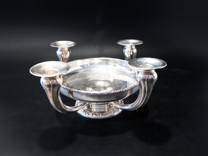 Silver Plate Epergne Vase Candle Holder Spritzer And Fuhrmann Silver And Silverplate
