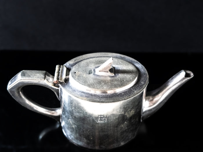 Silver Soldered Teapot Barming Hospital England 1927 RARE Art Deco Hotel Military RR Silver