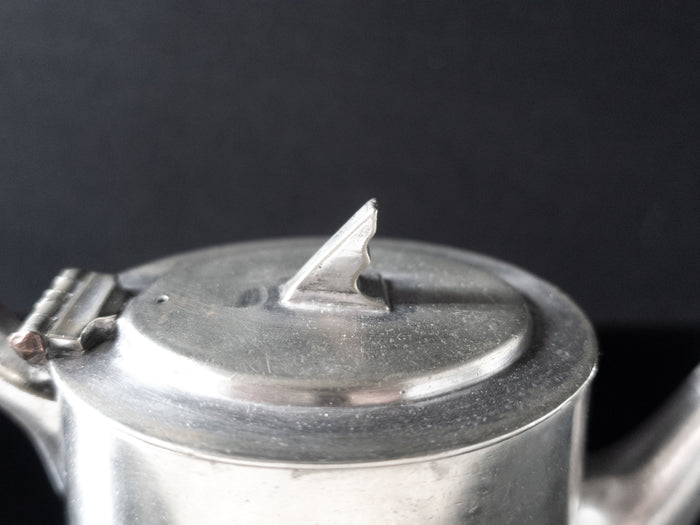 Silver Soldered Teapot Barming Hospital England 1927 RARE Art Deco Hotel Military RR Silver