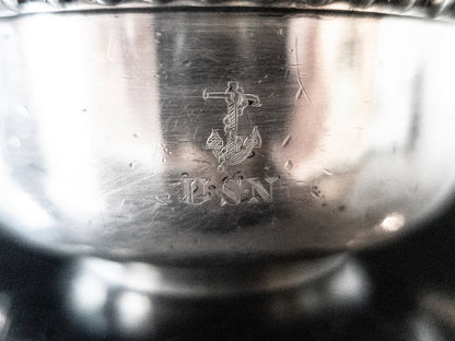 Silver Soldered US Navy Sugar Bowl Fouled Anchor Wardroom Officer's Mess USN R Wallace