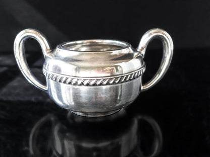 Silver Soldered US Navy Sugar Bowl Fouled Anchor Wardroom Officer's Mess USN R Wallace Hotel Military RR Silver