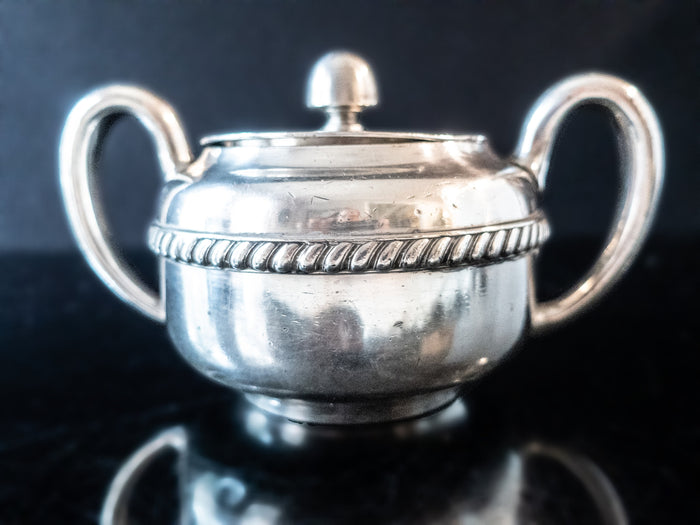 Silver Soldered US Navy Sugar Bowl Fouled Anchor Wardroom Officer's Mess USN R Wallace