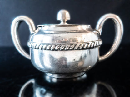Silver Soldered US Navy Sugar Bowl Fouled Anchor Wardroom Officer's Mess USN R Wallace