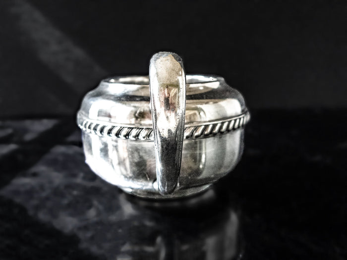 Silver Soldered US Navy Sugar Bowl Fouled Anchor Wardroom Officer's Mess USN R Wallace Hotel Military RR Silver