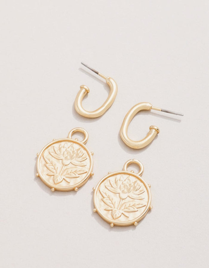 Spartina 449 Lotus Drop Hoop Earrings Gold Spartina 449 Lotus Drop Hoop Earrings Gold Earrings
