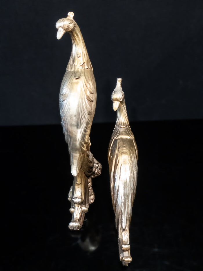 Syroco Gold Peacock Pair Statues MCM Hollywood Regency