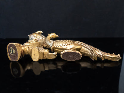 Syroco Gold Peacock Pair Statues MCM Hollywood Regency