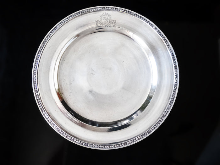 The Fontainebleau Hotel Silver Soldered Cake Stand Pedestal Dish Taza Circa 1955 Hotel Military RR Silver