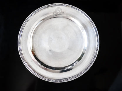 The Fontainebleau Hotel Silver Soldered Cake Stand Pedestal Dish Taza Circa 1955 Hotel Military RR Silver
