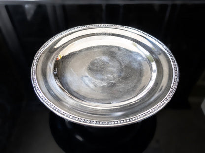 The Fontainebleau Hotel Silver Soldered Cake Stand Pedestal Dish Taza Circa 1955 Hotel Military RR Silver
