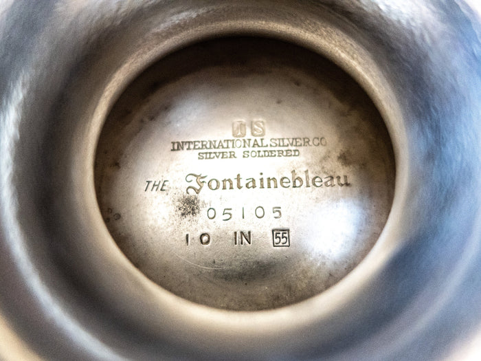 The Fontainebleau Hotel Silver Soldered Cake Stand Pedestal Dish Taza Circa 1955 Hotel Military RR Silver