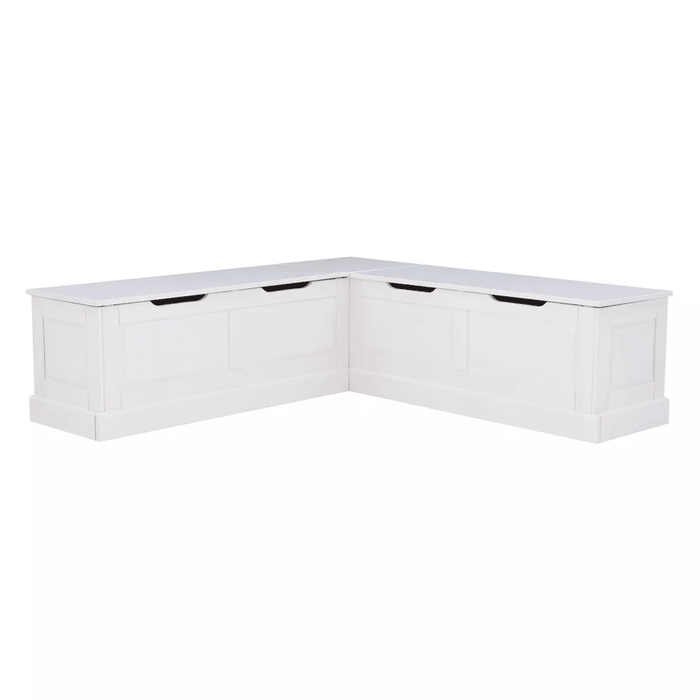 Tobin Traditional Backless Storage Corner Bench - White - Wichita Home Outlet