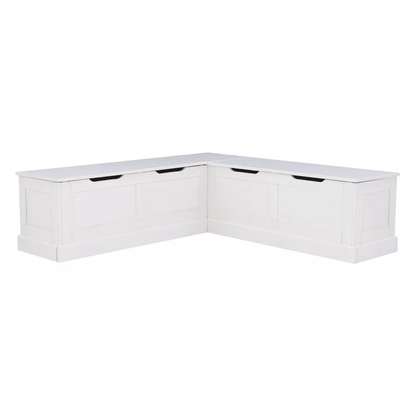 Tobin Traditional Backless Storage Corner Bench - White - Wichita Home Outlet