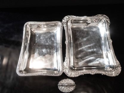 Victorian Silver Plate Covered Dish Ornate Made In England