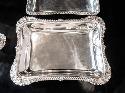 Victorian Silver Plate Covered Dish Ornate Made In England