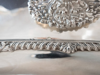 Victorian Silver Plate Covered Dish Ornate Made In England