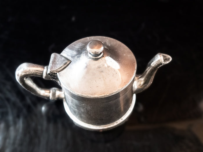 Vintage Antique Hotel Martin Teapot Sheffield Plate On Nickel Silver Hotel Military RR Silver