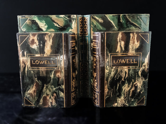 Vintage Antique Style Book Stack Book Ends With Brass Bookends
