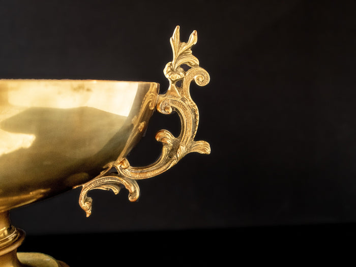 Vintage Brass Pedestal Bowl Centerpiece