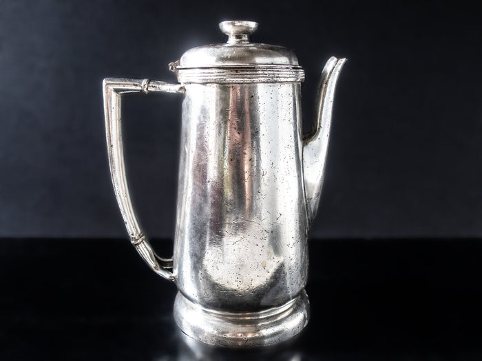 Vintage Large Hilton Hotel Silver Soldered Teapot 1960 Large 54 oz Hotel Military RR Silver