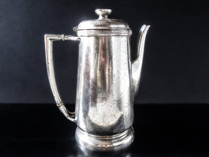 Vintage Large Hilton Hotel Silver Soldered Teapot 1960 Large 54 oz Hotel Military RR Silver