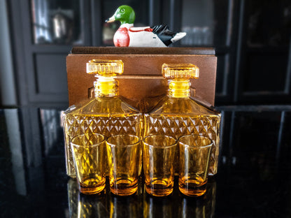 Vintage Liquor Decanter Box Duck Decoy Hidden Bar Barware