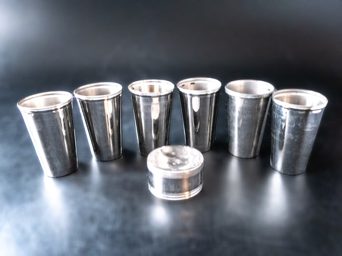 Vintage Nesting Cups Set Screw Top Set Of 6 Landers Frary And Clark Barware