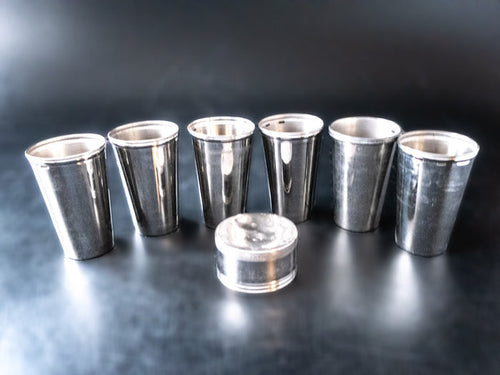 Vintage Nesting Cups Set Screw Top Set Of 6 Landers Frary And Clark Barware