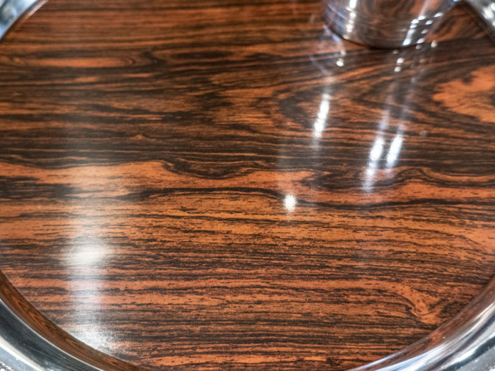 Vintage Silver Plate And Formica Round Serving Tray BarTray Trays