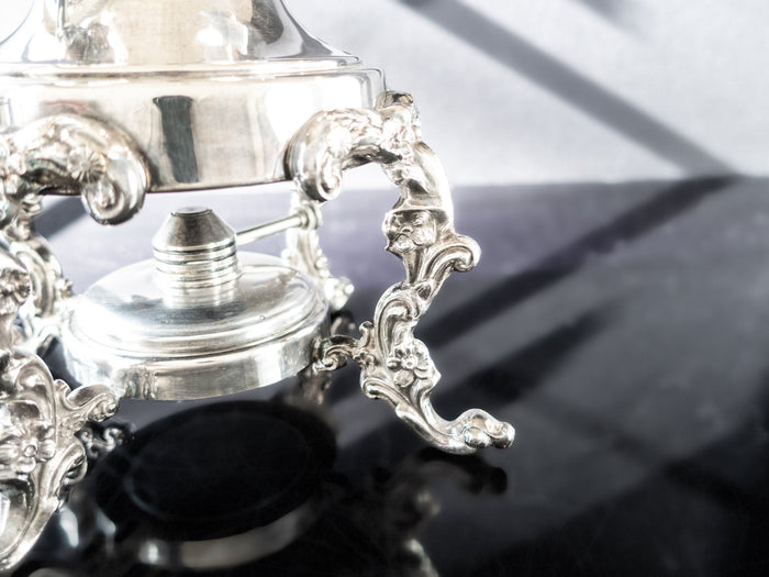 Vintage Silver Plate Coffee Urn Samovar Sheridan Silver Co