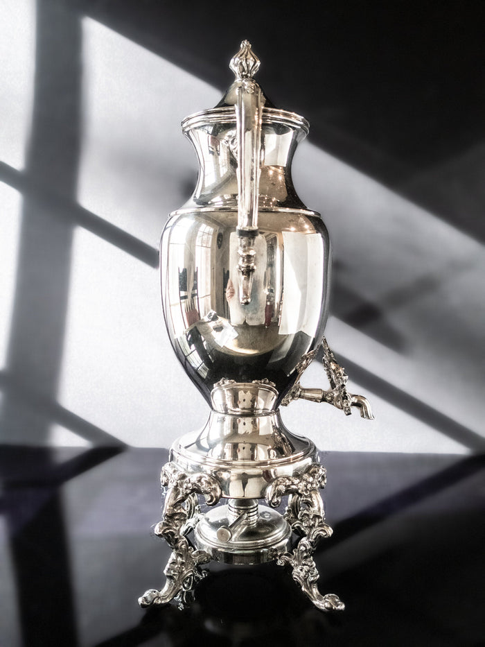 Vintage Silver Plate Coffee Urn Samovar Sheridan Silver Co