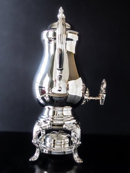 Vintage Silver Plate Coffee Urn Samovar With Burner 25 Cup Capacity Tea Sets