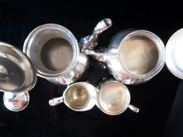 Vintage Silver Plate Du Barry Tea Set Coffee Service Set Wilcox IS