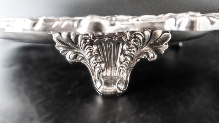 Vintage Silver Plate King Francis Footed Meat Platter With Well Reed And Barton Trays
