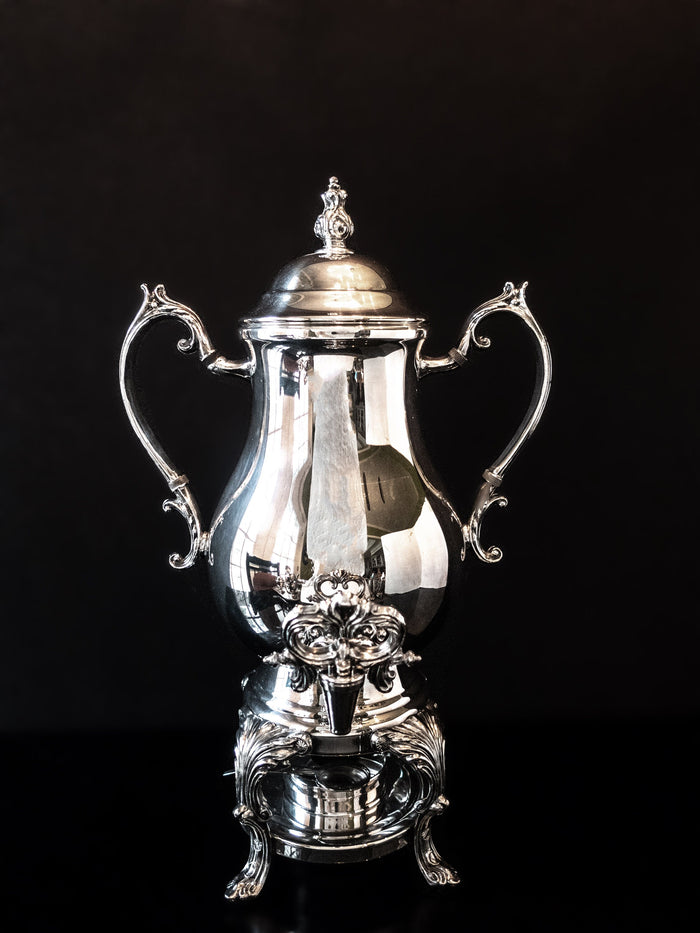 Vintage Silver Plate Samovar Coffee Urn 25 Cup Tea Warmer Hot Water Dispenser Tea Sets