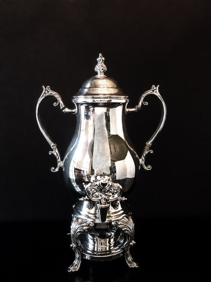 Vintage Silver Plate Samovar Coffee Urn 25 Cup Tea Warmer Hot Water Dispenser Tea Sets