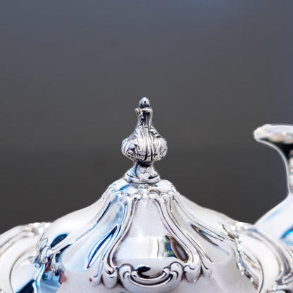 Vintage Silver Plate Sugar And Creamer Set Chantilly Gorham YC1303 YC1304