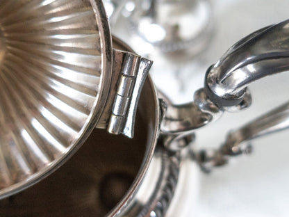 Vintage Silver Plate Tea Service Set Berry Finial Silver On Copper Goldfeder Silver Co