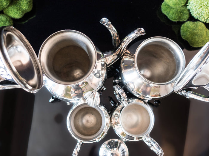 Vintage Silver Plate Tea Set Coffee Service Set Birmingham Silver Co Bsc Silver On Copper
